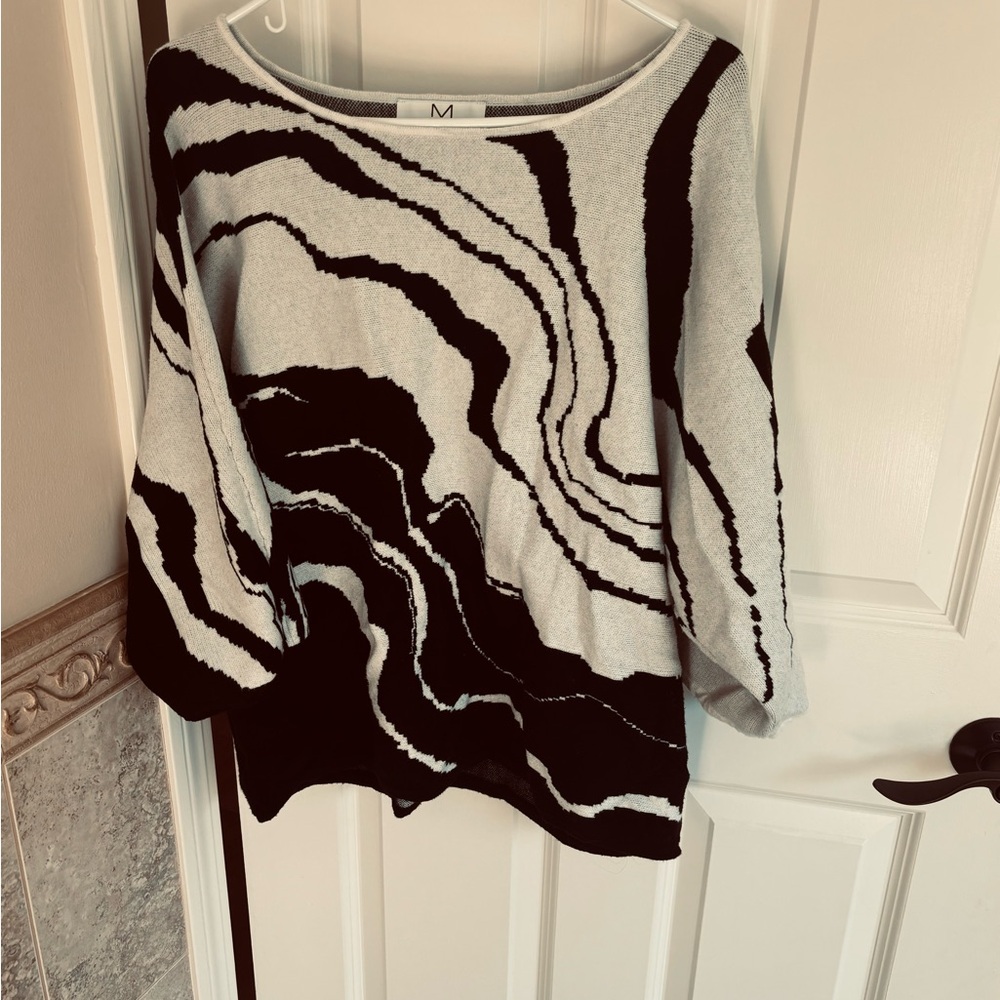 Magaschoni Black and Gray Women's Cardigan